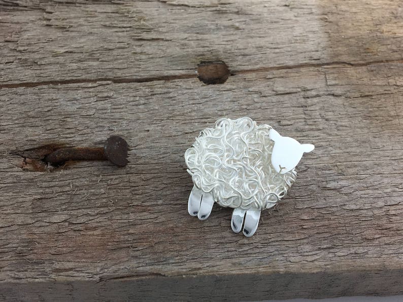 Handmade Silver Sheep Brooch